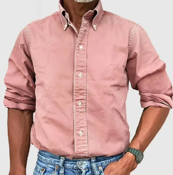 Long Sleeve Lapel Men's Shirt
