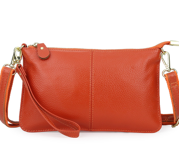Genuine Leather Candy Color Day Clutches & Crossbody Bags