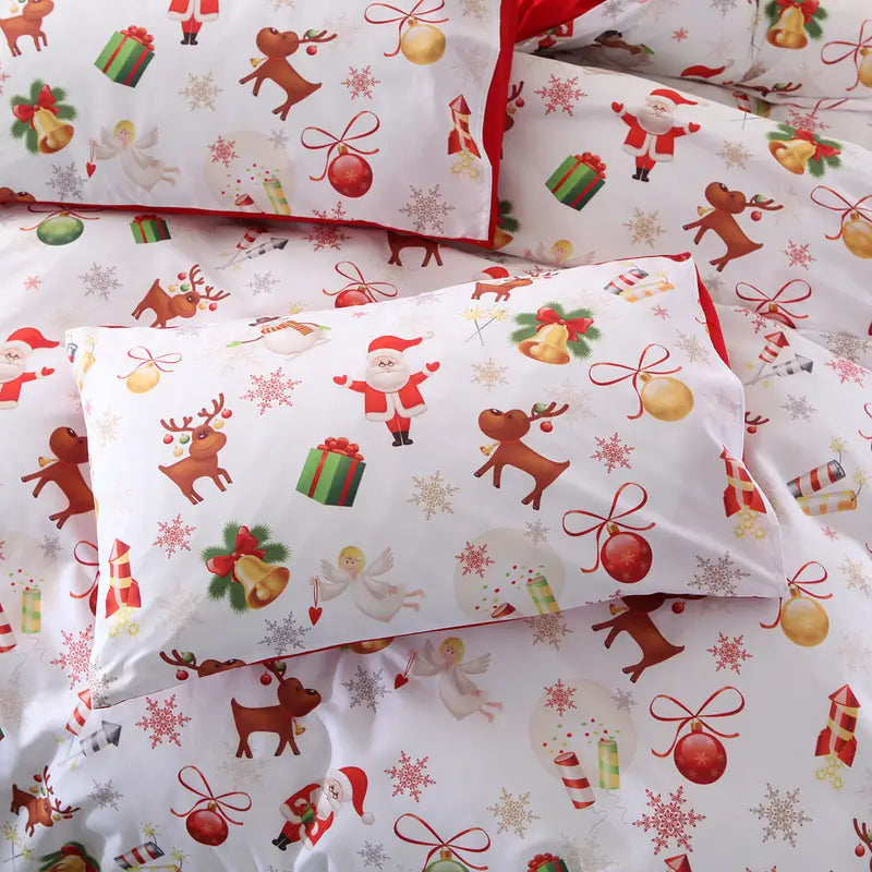 Christmas Duvet Cover Set with Two Pillowcases (1 Piece)