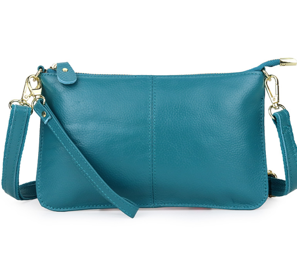 Genuine Leather Candy Color Day Clutches & Crossbody Bags