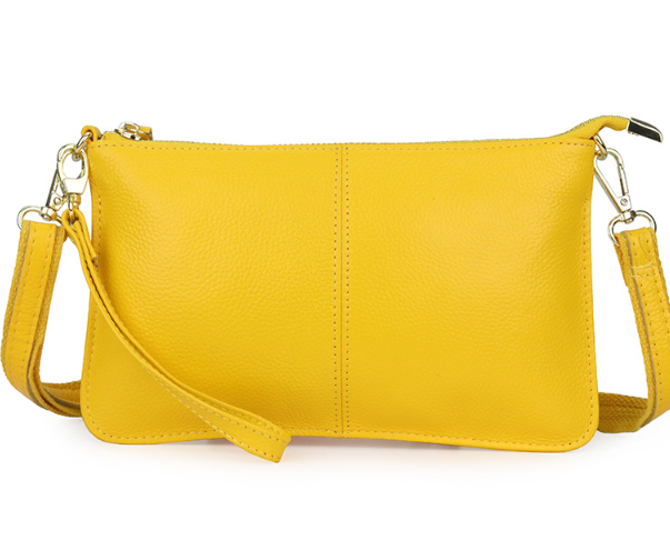 Genuine Leather Candy Color Day Clutches & Crossbody Bags