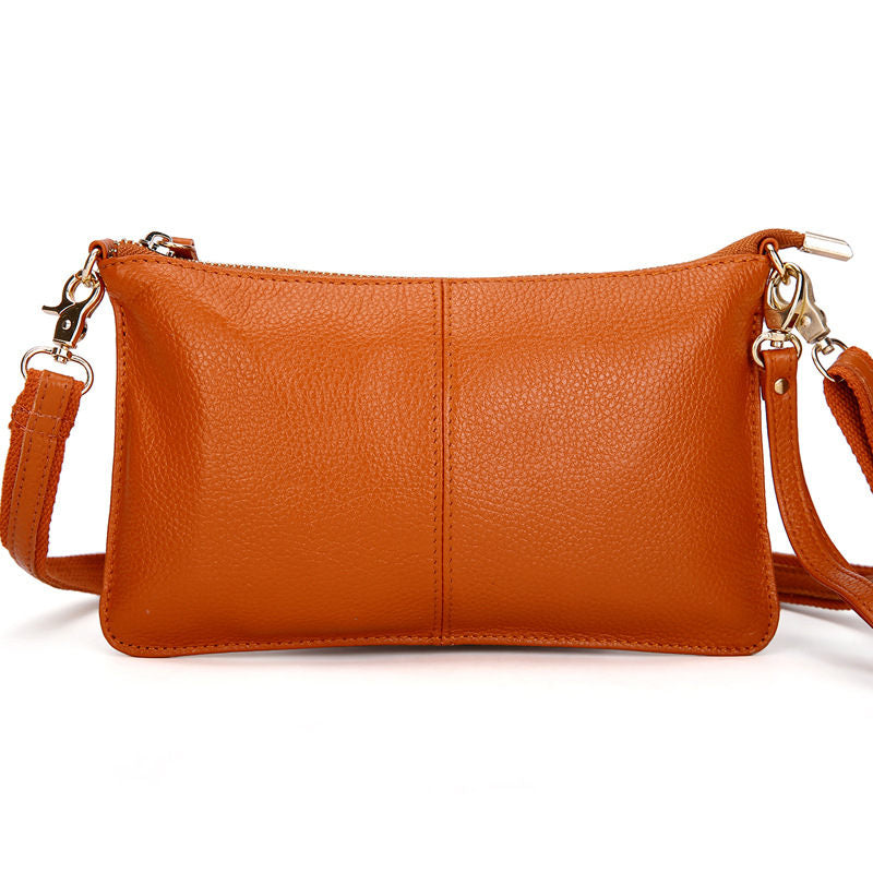 Genuine Leather Candy Color Day Clutches & Crossbody Bags