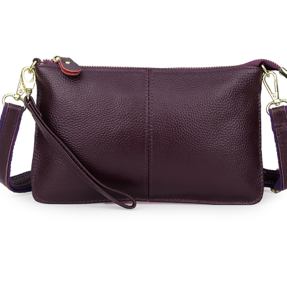 Genuine Leather Candy Color Day Clutches & Crossbody Bags